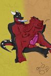  balls bulge claws dragon erection horn knot male penis servo117 sitting soft_vore toe_claws vampy-san vorarephilia vore 