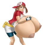  alpha_channel big_breasts blue_eyes breast_expansion breasts brown_hair female hair haruka huge_breasts human hyper hyper_breasts may nintendo nipples pok&eacute;mon video_games 