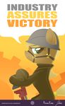  applejack_(mlp) blonde_hair cog english_text equestria-prevails equine female feral friendship_is_magic green_eyes hair helmet horse looking_at_viewer mammal my_little_pony pony poster text wrench 