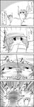  arms_up bow cirno comic dancing finish_line greyscale hair_bow hat highres ice ice_wings letty_whiterock long_image monochrome no_humans scarf smile spinning tall_image tani_takeshi touhou translated wings yukkuri_shiteitte_ne 