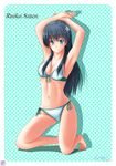  bikini black_hair blue_eyes flower kiyokazu long_hair saten_ruiko solo swimsuit to_aru_kagaku_no_railgun to_aru_majutsu_no_index 