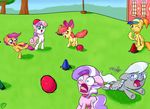  amber_eyes apple_bloom_(mlp) baseball_cap blue_eyes bow cub cutie_mark cutie_mark_crusaders_(mlp) diamond_tiara_(mlp) dodgeball equine eyewear female feral friendship_is_magic green_eyes hair hat horn horse mammal my_little_pony orange_hair paradigmpizza pegasus pony purple_eyes purple_hair red_hair scootaloo_(mlp) silver_spoon_(mlp) spitfire_(mlp) sweetie_belle_(mlp) tiara two_tone_hair unicorn whistle wings wonderbolts_(mlp) young 