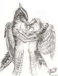  avian black_and_white damoni dragon gay greyscale gryphon joe male monochrome nude sheath wings 
