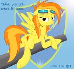  bedroom_eyes butt cannon cannon_penis cutie_mark english_text equine eyewear female feral friendship_is_magic goggles hair horse long_hair looking_at_viewer mammal multi-colored_hair my_little_pony pegasus pony solo spitfire_(mlp) spitshy text wings wonderbolts_(mlp) 