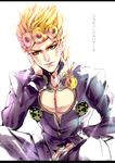  blonde_hair braid bug curly_hair giorno_giovanna green_eyes insect jojo_no_kimyou_na_bouken ladybug lucyfallforpz male_focus solo 