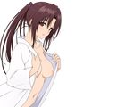  breasts kujou_rin nipples no_bra nude open_shirt ponytail to_love_ru to_love_ru_darkness transparent vector 