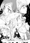  aono_miki bad_id bad_pixiv_id fresh_precure! greyscale higashi_setsuna long_hair monochrome multiple_girls precure tears tima translation_request umbrella 