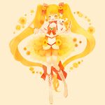  bad_id bad_pixiv_id blonde_hair boots bow brooch choker closed_eyes cure_sunshine flower hair_ribbon heartcatch_precure! instrument jewelry knee_boots long_hair magical_girl midriff myoudouin_itsuki navel one_eye_closed orange_bow orange_choker pechika potpourri_(heartcatch_precure!) precure ribbon shiny_tambourine skirt standing tambourine twintails very_long_hair wrist_cuffs yellow yellow_background yellow_skirt 