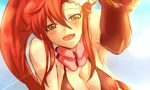  bikini_top breasts cleavage large_breasts long_hair ponytail red_hair sako solo tengen_toppa_gurren_lagann yellow_eyes yoko_littner 