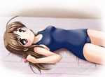  brown_eyes brown_hair fujieda_honami long_hair neopure one-piece_swimsuit school_swimsuit solo swimsuit tsuki_wa_higashi_ni_hi_wa_nishi_ni 