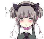  alternate_hairstyle bad_id bad_pixiv_id black_hairband blush colored_eyelashes embarrassed eyelashes face grey_eyes grey_hair hairband konpaku_youmu lowres mitsu_yomogi necktie short_twintails solo tears touhou twintails 