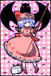  1girl aaii bad_id bad_pixiv_id bat fang highres polearm remilia_scarlet solo spear spear_the_gungnir television touhou weapon 
