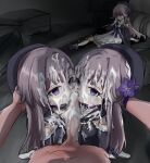  absurdres cum facial herta_(honkai:_star_rail) highres honkai:_star_rail honkai_(series) nuche penis_on_face trailblazer_(honkai:_star_rail) 