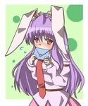  animal_ears blush bunny_ears embarrassed heart letter necktie norun purple_hair red_eyes red_neckwear reisen_udongein_inaba solo touhou 