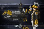  gloves helmet juzo-kun linux os-tan polearm salute space_craft spear weapon 