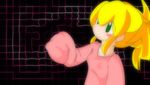  blonde_hair green_eyes lowres ponytail rockman rockman_(classic) roll solo 