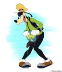 anthro bottomless canid canine canis clothed clothing covering covering_self disney domestic_dog foreskin genitals goofy_(disney) hi_res humanoid_genitalia humanoid_penis male mammal penis solo spelunker_sal