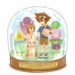  1girl ^_^ brother_and_sister cecily closed_eyes digimon digimon_adventure goggles koromon siblings smile tailmon yagami_hikari yagami_taichi 