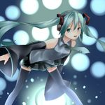  aqua_eyes aqua_hair bad_id bad_pixiv_id detached_sleeves hatsune_miku highres jingiruu long_hair necktie skirt solo thighhighs twintails vocaloid zettai_ryouiki 