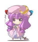  :&lt; book chibi crescent hat long_hair patchouli_knowledge purple_eyes purple_hair rikumaru solo touhou 