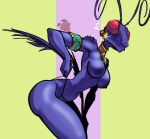 2024 antennae_(anatomy) anthro areola armlet arthropod artist_logo bent_arm big_areola big_breasts big_eyes big_nipples biped blue_areola blue_body blue_breasts blue_clothing blue_lips blue_nipples blue_thong blue_underwear breasts clothed clothing clothing_pull compound_eyes digital_drawing_(artwork) digital_media_(artwork) empty_eyes extended_arm female fingers geometric_background glistening glistening_body heart_symbol image_comics insect invincible_(comics) invincible_(tv_series) leaning leaning_forward lips logo monotone_body mouth_closed navel neck_ring nipples pinup portrait pose red_eyes side_view simple_background solo sparkles standing thick_thighs thong thong_pull thraxan three-quarter_portrait topless topless_anthro topless_female underwear underwear_pull unknown_artist white_heart
