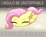 confetticakez english_text equid equine eyes_closed fluttershy_(mlp) friendship_is_magic fur hair hasbro mammal meme my_little_pony mythological_creature mythological_equine mythology pegasus pink_hair pink_tail sleeping sound_effects tail text top_text_bottom_text_meme vowelless vowelless_sound_effect wings yellow_body yellow_fur zzz