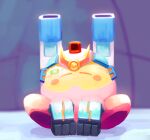  absurdres battery battery_indicator charging_device closed_eyes closed_mouth copy_ability deleca7755 energy grey_background highres kirby kirby&#039;s_return_to_dream_land_deluxe kirby_(series) mecha_kirby no_humans pixiv_id pixiv_username relaxing shadow sitting sleeping smile solo white_background 