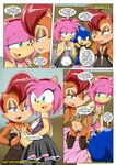  anthro bbmbbf blush clothing comic dialog female hedgehog male mammal mobius_unleashed palcomix sally_acorn sega sonic_(series) sonic_the_hedgehog text undressing 