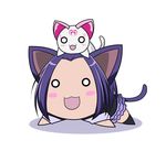  :3 animal_ears azumanga_daiou black_hair blush_stickers cat cat_ears cat_tail chibi hummy_(suite_precure) kurokawa_eren nekokoneko o_o open_mouth parody precure seiren_(suite_precure) solo suite_precure tail yoshimune 