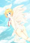  angel_wings blonde_hair blue_eyes digimon digimon_frontier head_wings lucemon trap wings 