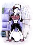  &lt;3 aircraft airplane bow breasts fear female fur hi_res jessica_willard mammal necklace rodent skunk solo teeth traditional_media 