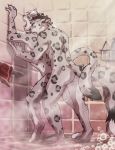  2015 anal anthro anthro_on_anthro butt claws duo feline fur hair humanoid_hands leopard male male/male mammal mars_(thequeenofmars) nude otherwords shower snow_leopard spots spotted_fur thestory tsarin 
