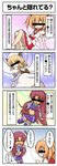  4koma alien average bar_censor blonde_hair bow censored comic crop_top crossover dc_comics dress drill_hair fairy green_eyes hat identity_censor luna_child midriff miniskirt multiple_girls namesake orange_hair pointing purple_eyes red_eyes red_hair short_hair skirt smile starfire sunny_milk teen_titans touhou translated twintails wings 