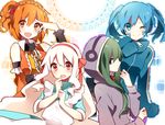  bad_id bad_pixiv_id black_eyes blue_eyes blue_hair blush dress ene_(kagerou_project) green_hair headphones highres hood hoodie kagerou_project kido_tsubomi kisaragi_momo kozakura_marry long_hair manio multiple_girls one_eye_closed orange_eyes orange_hair red_eyes twintails white_hair 