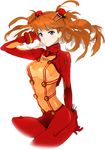  bad_id bad_pixiv_id blue_eyes bodysuit long_hair looking_at_viewer multicolored multicolored_bodysuit multicolored_clothes neon_genesis_evangelion orange_bodysuit orange_hair plugsuit rebuild_of_evangelion red_bodysuit shikinami_asuka_langley skin_tight solo souryuu_asuka_langley test_plugsuit zis 