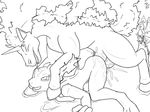  anthro anthro_on_feral bestiality cum cum_on_penis drooling equine feral gay group horse interspecies line_art male mammal nintendo penetration penis pok&#233;mon pok&#233;philia pok&eacute;mon rapidash saliva sex size_difference sketch surfing_charizard video_games 
