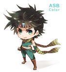  bad_id bad_pixiv_id black_hair blue_eyes boots chibi fingerless_gloves gloves headband jojo_no_kimyou_na_bouken joseph_joestar_(young) male_focus palette_swap scarf solo xxzexx 