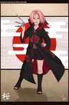  1girl bike_shorts biker_shorts boots haruno_sakura highres naruto solo standing toes weapon 