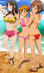  amy_(suisei_no_gargantia) anklet ass back beach bikini black_hair blue_eyes breasts brown_hair day earrings flat_chest green_eyes highres jewelry legs long_hair long_legs melty_(suisei_no_gargantia) multiple_girls necklace non-web_source ocean outdoors saaya_(suisei_no_gargantia) sandals screencap short_hair side-tie_bikini skirt smile suisei_no_gargantia swimsuit thighs twintails water yellow_eyes 