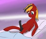  balls bed blue_eyes cutie_mark equine erection female friendship_is_magic gear_(mlp) hair horse male mammal morning_wood my_little_pony original_character pegasus penis pony precum solo straight two_tone_hair two_tone_hare twotail813 wings 