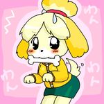  annyui anthro bone canine dog female isabelle_(animal_crossing) mammal nintendo shizue_(animal_crossing) solo video_games 
