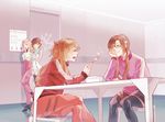  bad_id bad_pixiv_id brown_hair ckfji eating evangelion:_3.0_you_can_(not)_redo fork hat kitakami_midori long_hair makinami_mari_illustrious multiple_girls neon_genesis_evangelion orange_hair pink_hair plugsuit rebuild_of_evangelion shikinami_asuka_langley short_hair smile souryuu_asuka_langley suzuhara_sakura twintails uniform 