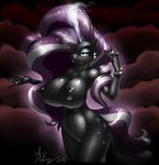  \m/ anthro anthrofied big_areola big_breasts black_body black_eyes black_fur black_lips black_nipples body_markings bracelet breasts cutie_mark darkness ear_piercing equine erect_nipples female friendship_is_magic fur glowing hair half-closed_eyes horn invalid_tag jewelry lighting long_hair looking_at_viewer magic mammal mane marauder6272 markings my_little_pony nails naughty_face navel night nightmare_rarity_(mlp) nipples nude piercing pinup pose puffy_areola puffy_nipples pussy rarity_(mlp) ring shiny sky solo standing two_tone_hair unicorn wide_hips 