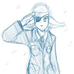  2013 basitin clothing eye_patch eyewear keith_keiser leaves looking_at_viewer male necktie salute sketch solo suit tom_fischbach twokinds 