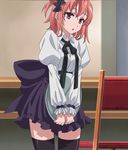  highres maid orange_eyes orange_hair screencap short_hair solo stitched thighhighs third-party_edit tray yahari_ore_no_seishun_lovecome_wa_machigatteiru. yuigahama_yui 