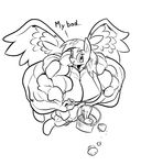  2013 basket biceps big_breasts breasts derp derpy_hooves_(mlp) dialog doctorplaid equine female friendship_is_magic hooves huge_breasts inks monochrome muffins muscles muscular_female my_little_pony pegasus sketch solo text wings 