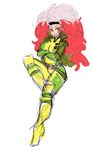  bad_id bad_tumblr_id belt big_hair bodysuit boots breasts commentary crossed_arms curvy green_bodysuit green_eyes headband jacket long_hair marvel medium_breasts multicolored multicolored_bodysuit multicolored_clothes multicolored_hair red_hair rogue_(x-men) sketch slugbox smirk solo thigh_boots thighhighs two-tone_hair white_hair work_in_progress x-men yellow_bodysuit 