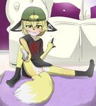  anonymous blush bottomless canine clothing cub female flat_chested fox fur gamer gears_of_war hat mammal middle_finger pussy shirt smile solo teeth unknown_artist video_games yellow_fur young 