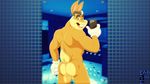  anthro back back_to_viewer back_turned biceps big_muscles butt fabfelipe gloves hair inside lagomorph looking_at_viewer looking_back looney_tunes male mammal mirror muscles nude older_male open_mouth phone pose rabbit smile solo standing teeth tongue walter_bunny warner_brothers 