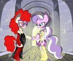  anthrofied clothed clothing diamond_tiara_(mlp) duo equine eye_contact female friendship_is_magic horse mammal my_little_pony pony skimpy twist_(mlp) v-d-k 